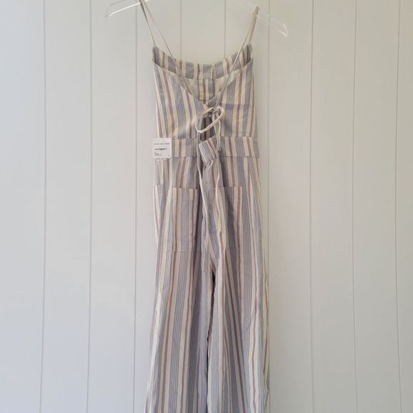 L*Space Dream On Striped Button Front Sleeveless Strappy Jumpsuit Size X… - Picture 8 of 10